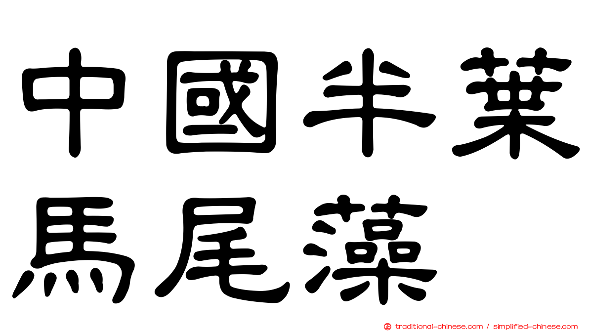 中國半葉馬尾藻