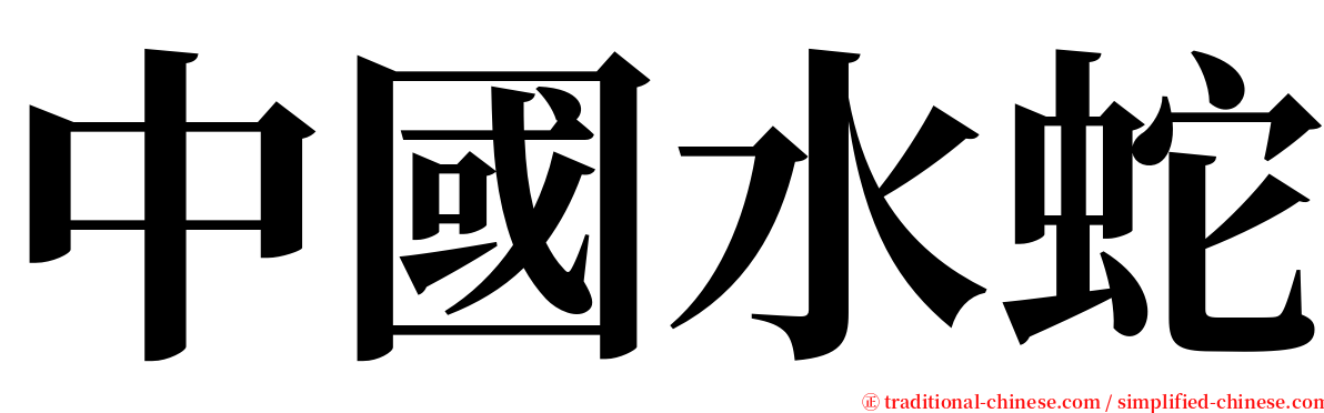 中國水蛇 serif font