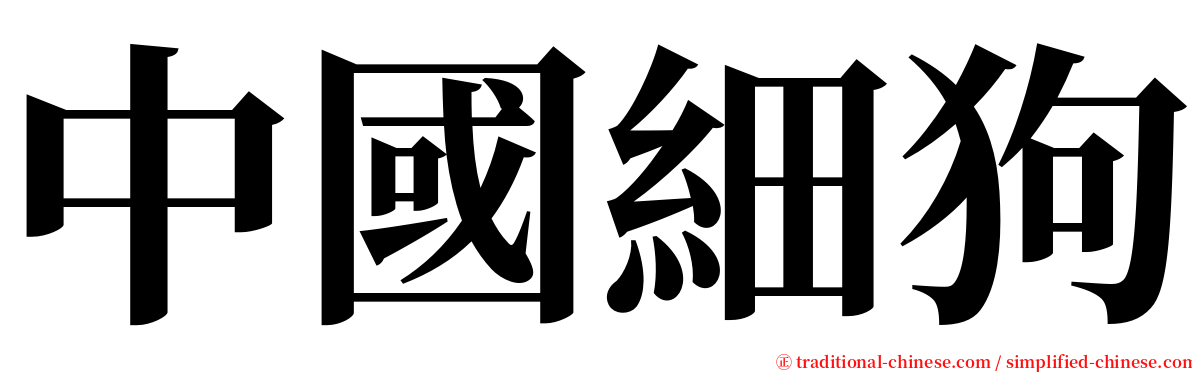 中國細狗 serif font