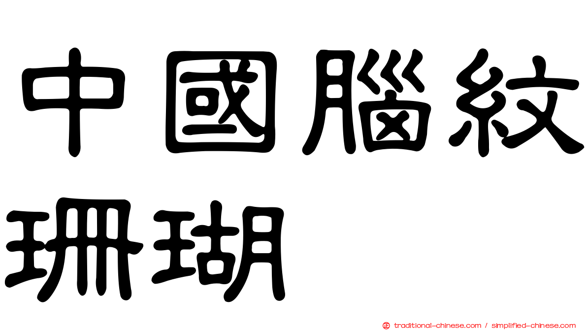 中國腦紋珊瑚
