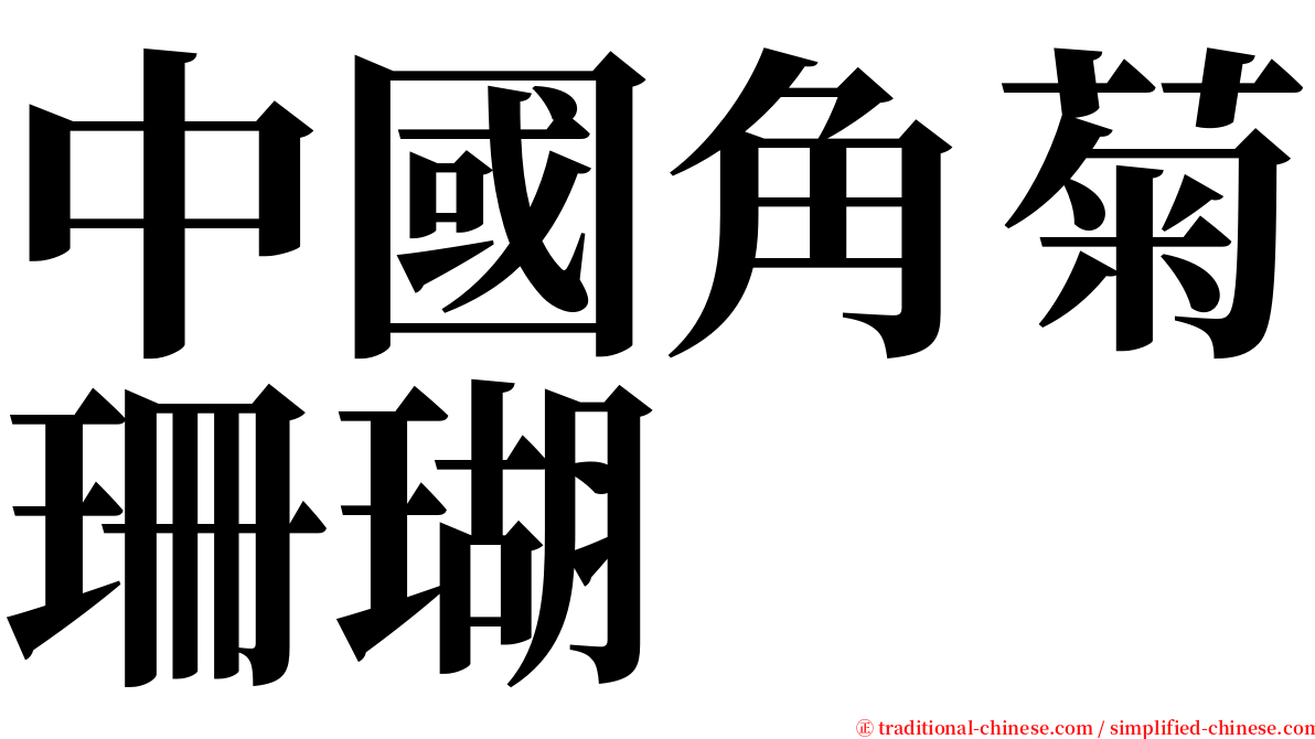 中國角菊珊瑚 serif font