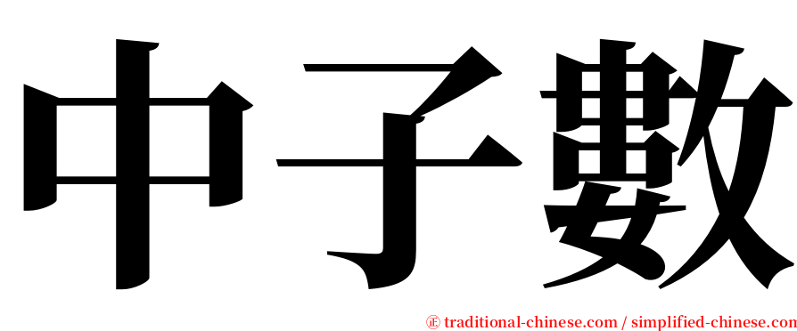 中子數 serif font
