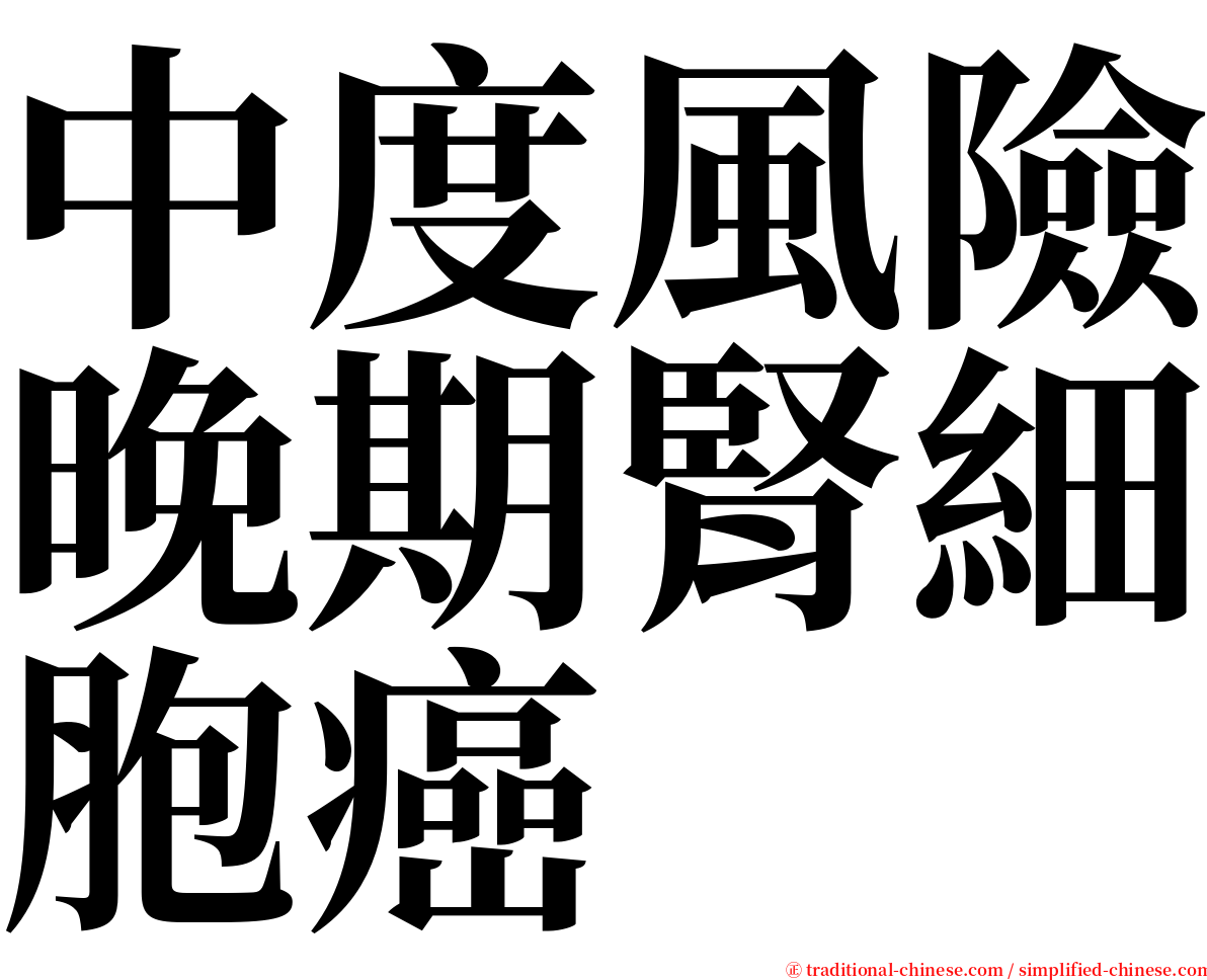 中度風險晚期腎細胞癌 serif font