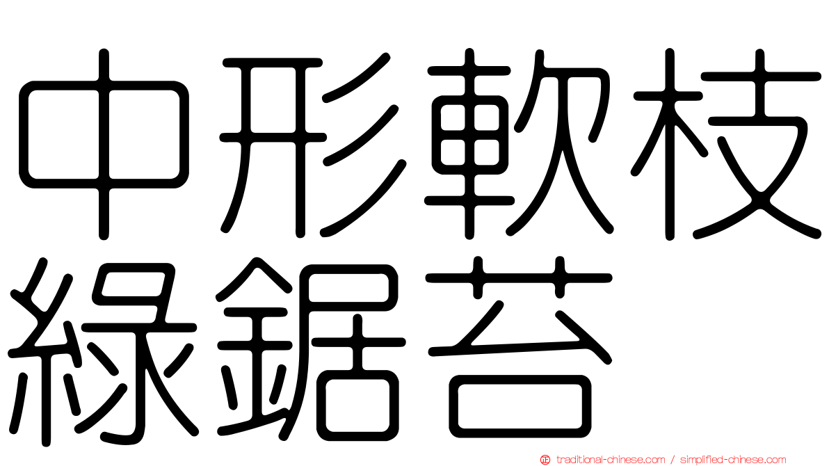 中形軟枝綠鋸苔