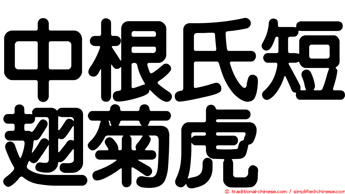 中根氏短翅菊虎