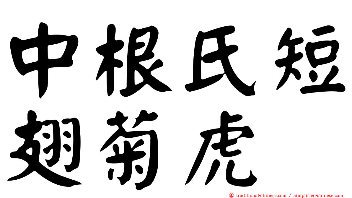 中根氏短翅菊虎
