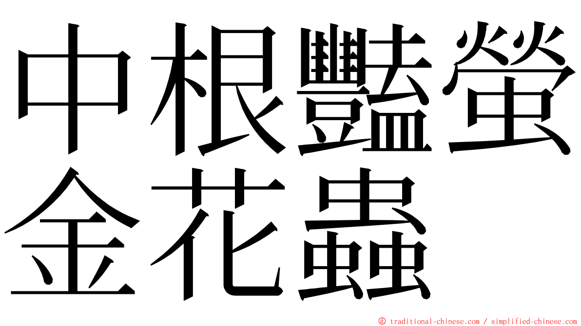 中根豔螢金花蟲 ming font