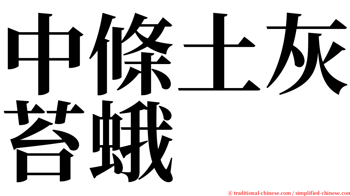 中條土灰苔蛾 serif font