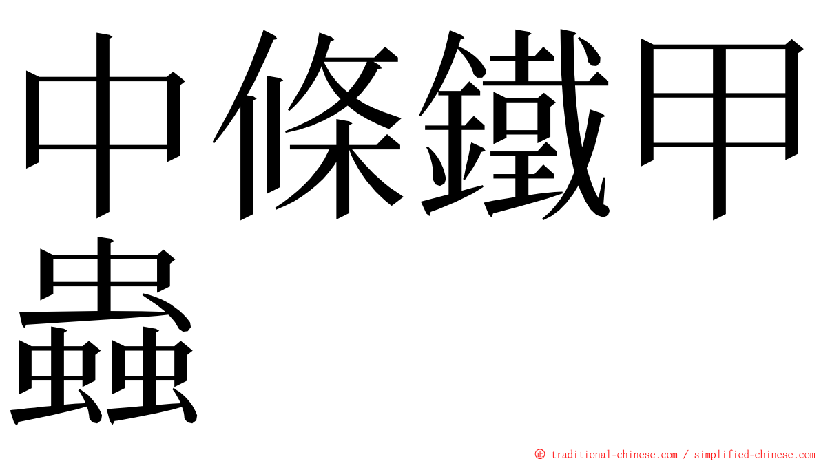 中條鐵甲蟲 ming font