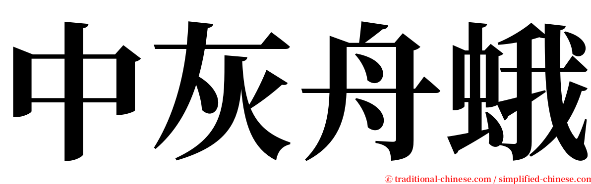 中灰舟蛾 serif font