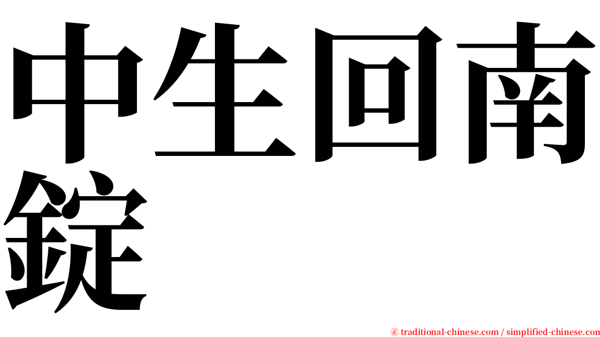 中生回南錠 serif font