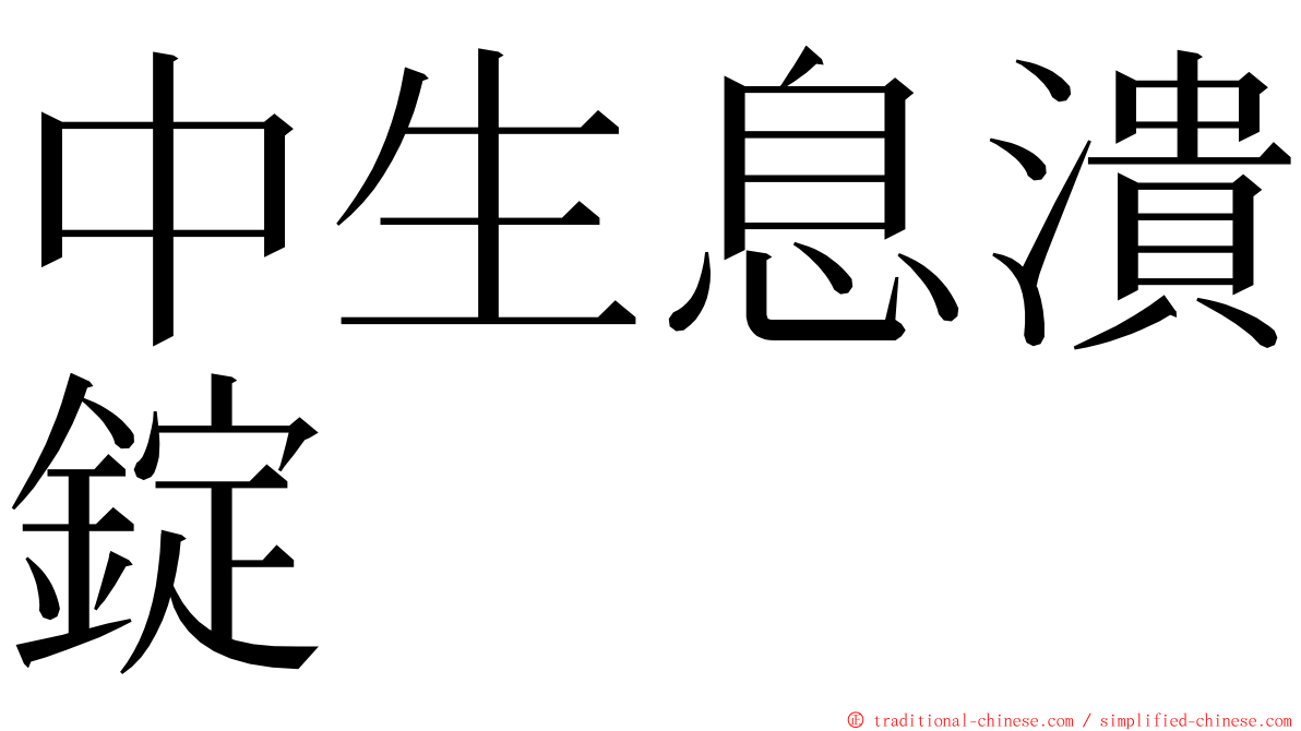 中生息潰錠 ming font