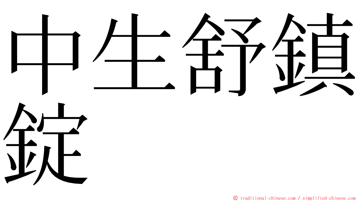 中生舒鎮錠 ming font