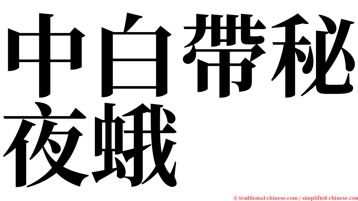 中白帶秘夜蛾 serif font