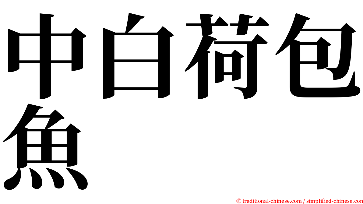 中白荷包魚 serif font