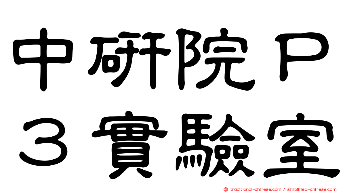 中研院Ｐ３實驗室