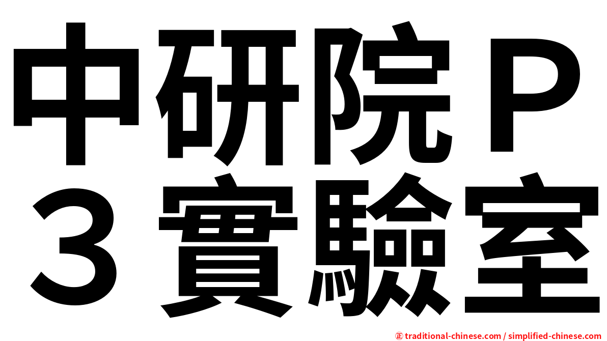 中研院Ｐ３實驗室
