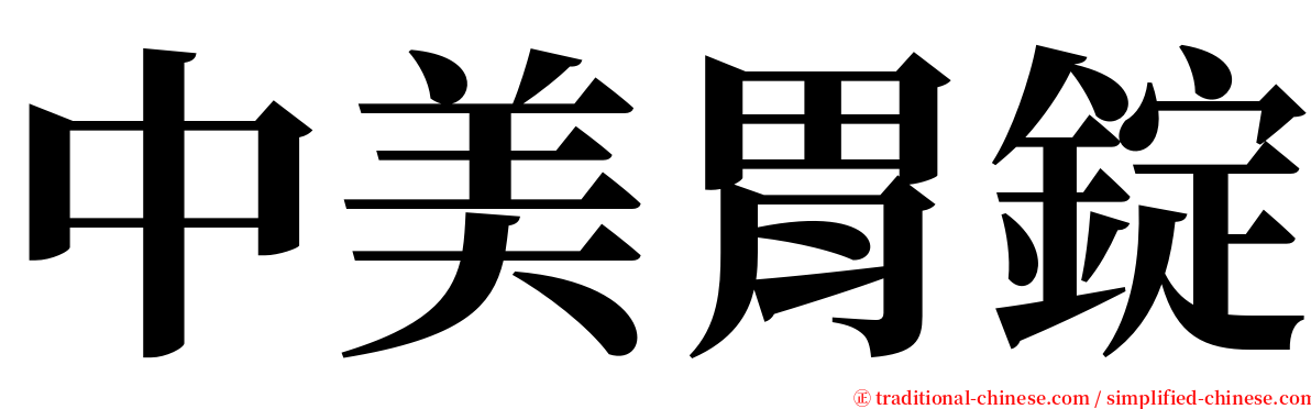 中美胃錠 serif font
