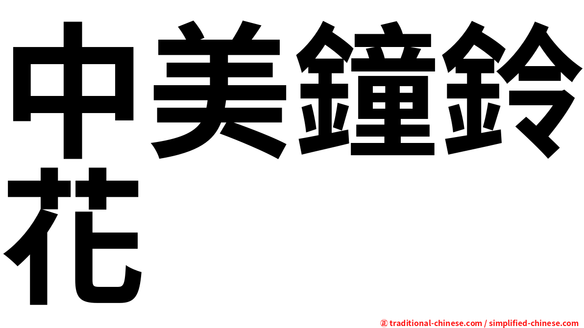 中美鐘鈴花