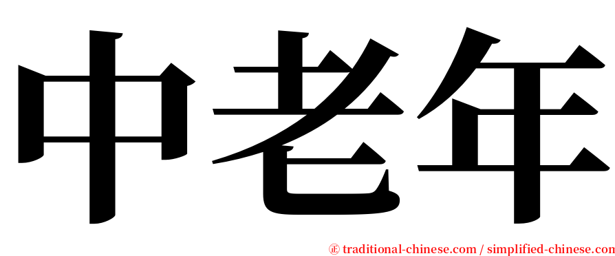 中老年 serif font