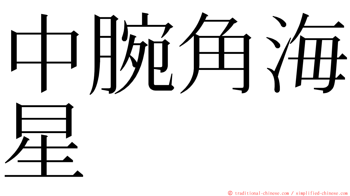 中腕角海星 ming font