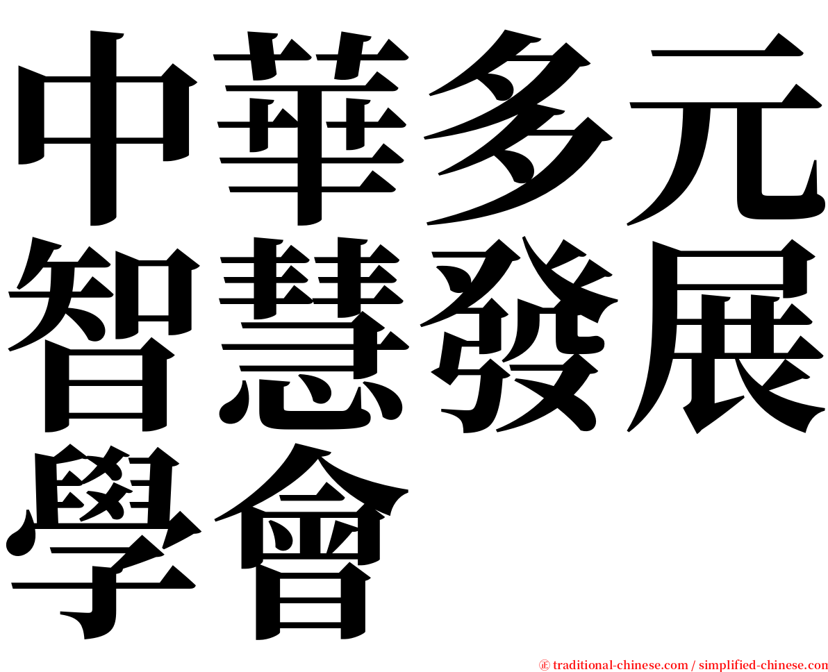 中華多元智慧發展學會 serif font