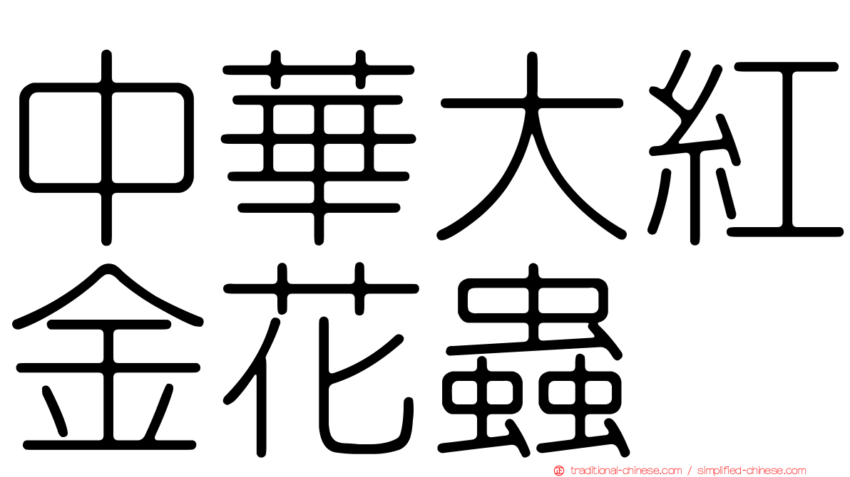 中華大紅金花蟲