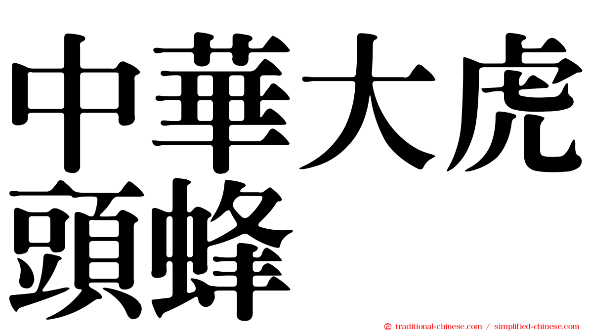 中華大虎頭蜂