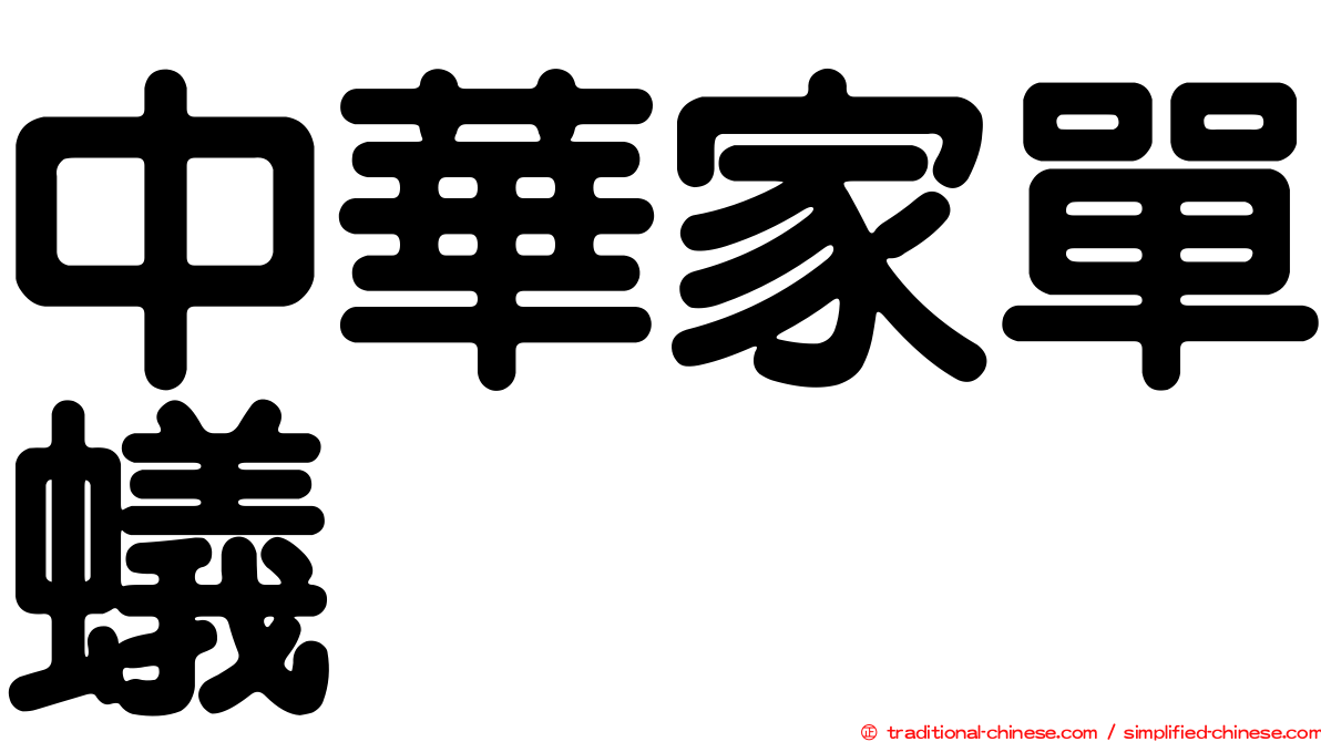中華家單蟻