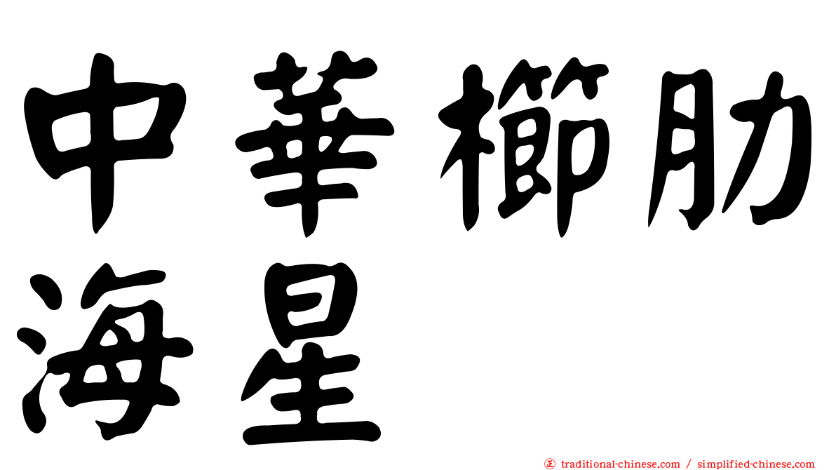 中華櫛肋海星
