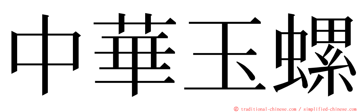 中華玉螺 ming font