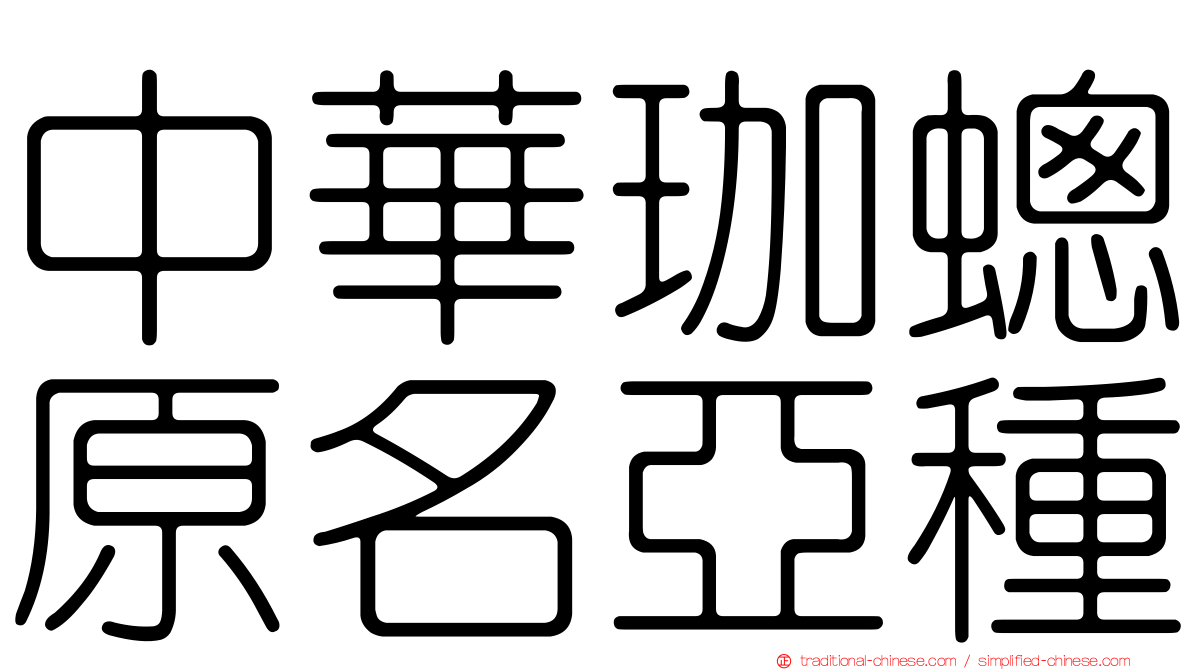 中華珈蟌原名亞種