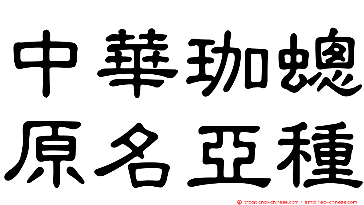 中華珈蟌原名亞種