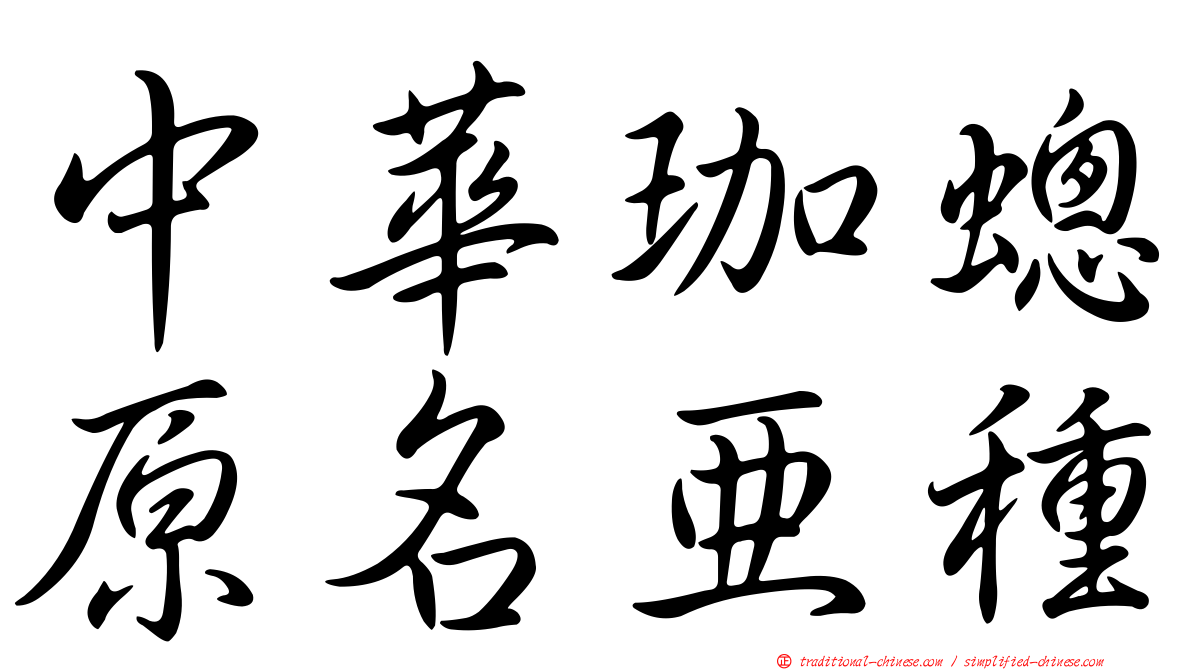 中華珈蟌原名亞種