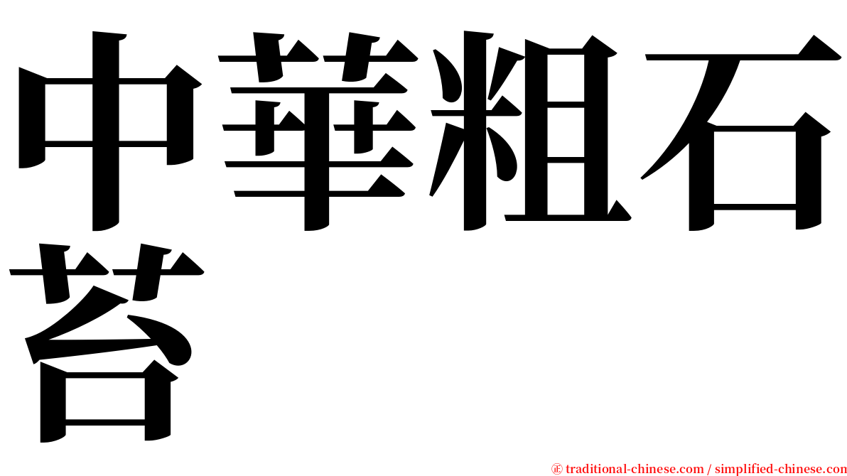 中華粗石苔 serif font