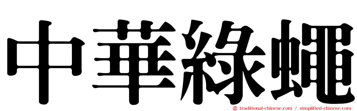 中華綠蠅