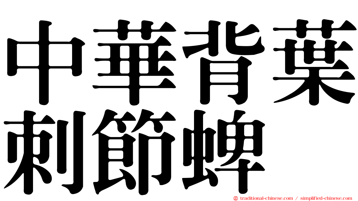 中華背葉刺節蜱