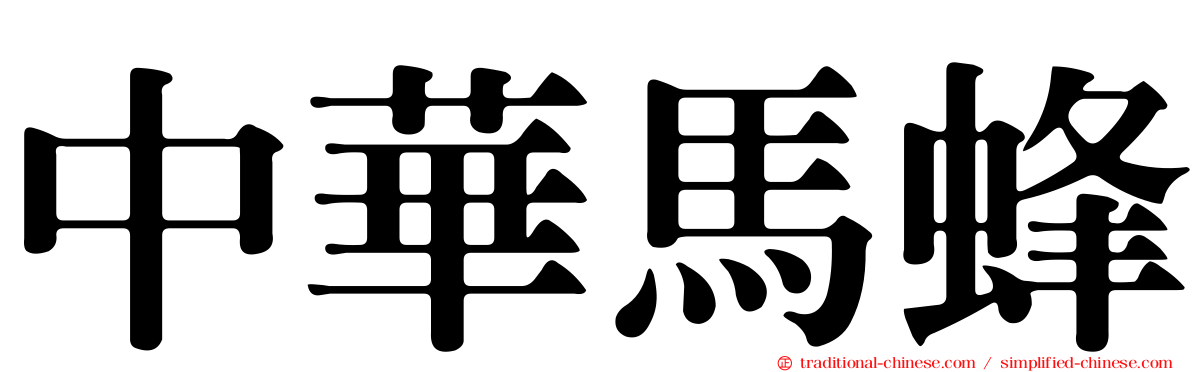 中華馬蜂