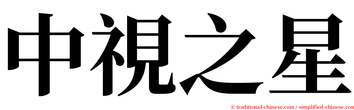 中視之星 serif font