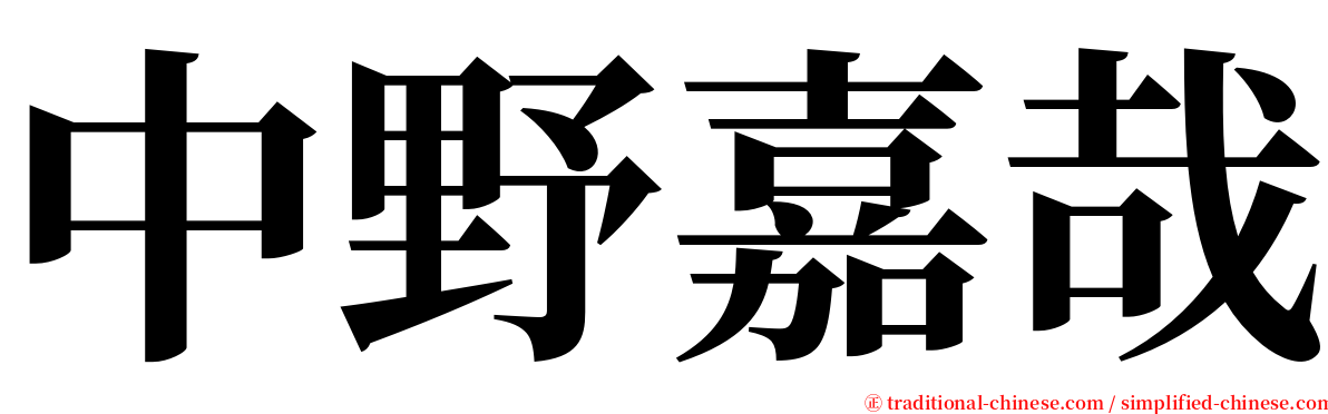 中野嘉哉 serif font