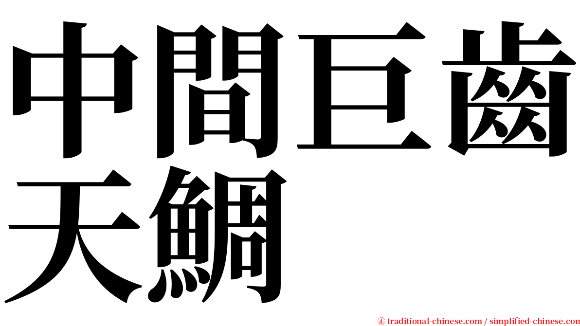 中間巨齒天鯛 serif font