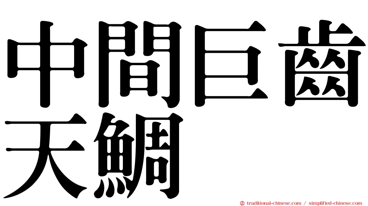 中間巨齒天鯛