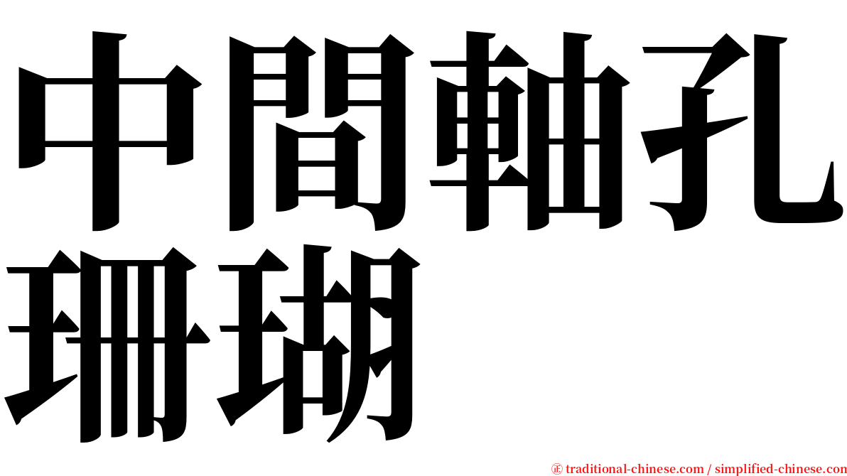 中間軸孔珊瑚 serif font