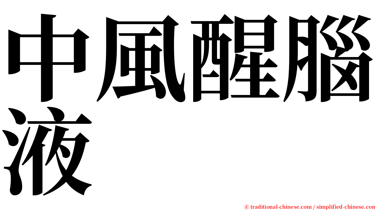 中風醒腦液 serif font