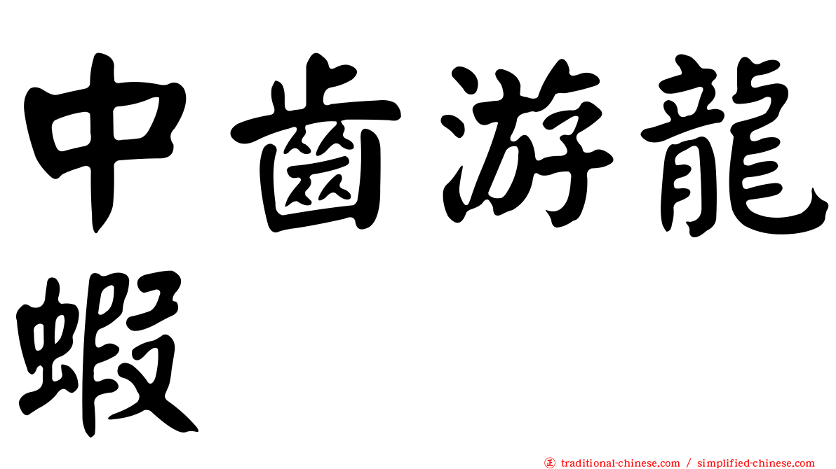 中齒游龍蝦