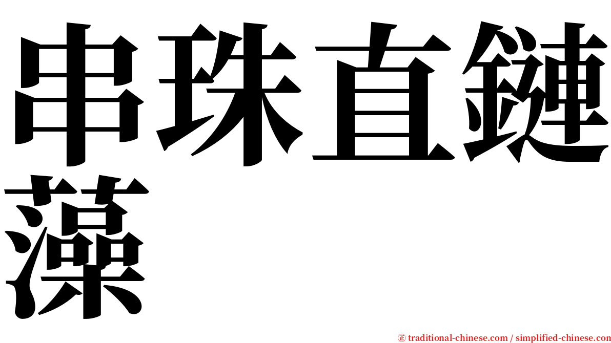 串珠直鏈藻 serif font