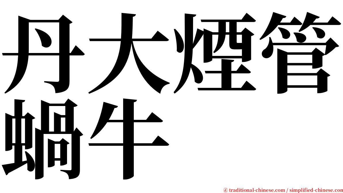 丹大煙管蝸牛 serif font