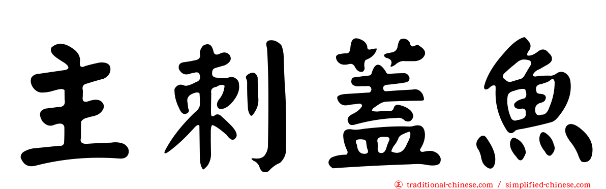 主刺蓋魚