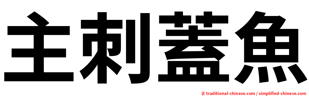 主刺蓋魚
