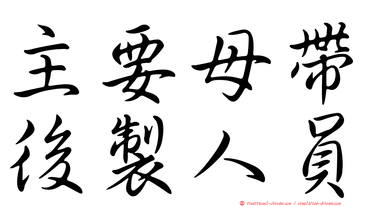 主要母帶後製人員